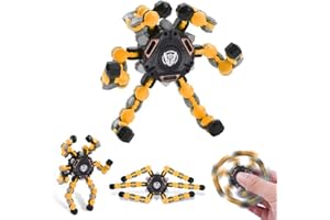 Ainiv Deformed Fidget Spinner Toy, Spin Top Handheld Fidget Spinners Toys, Funny Creative DIY Finger-tip Spin Top Toys, Hand Spinner Sensory Toy for All Ages, 1PC Yellow