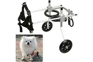 ANMAS BOX Small Size 2 Wheel pet Wheelchair, Adjustable Dog Wheelchair Walk Assistant cart kit for 16~26cm Back Legs, 2 to 7kg Handicapped Small cat Dog Puppy to Walk