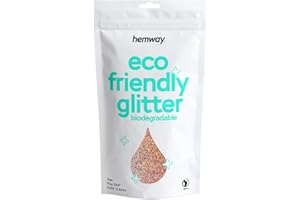 HEMWAY Purpurina biodegradable de color oro rosa holográfica ecológica A base de plantas fina para rostro cuerpo cabello manualidades resina festival maquillaje sombra de ojos 100g/3,5 oz