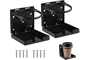 Lucywey Pack of 2 Car Cup Holder, Foldable Car Cup Holder, Adjustable Bottle Holder, Coffee Cup Holder, Cup Holder for Boat, Car, Truck, RV Accessories