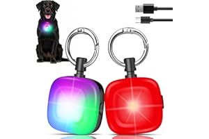 MonHall 2er Hundelicht, 4-Modi Wiederaufladbare Leuchtanhänger Hund, Superhelle Licht Hund, IP68 Wasserdicht Hunde Licht für Hunde Kinder Jogger Camper