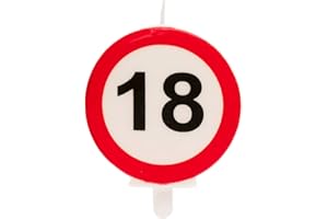 Dekora Świeca urodzinowa ze znakiem zakazu do dekoracji ciast - numer 18, wielokolorowy