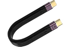 QIANRENON Kabel męski typu C do męskiego typu C PD szybkie ładowanie USB C męski do męskiego 100 W, 40 Gb/s, obsługuje wideo 8K, wbudowany chip ze znakiem E do szybkiej transmisji danych HD wideo, 5,0 cala (5 cm)