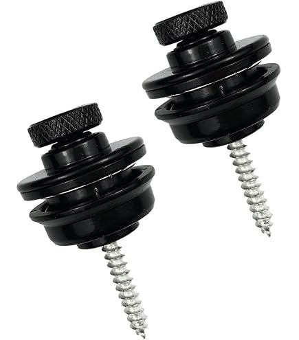 Bestgle 4 Verrous Sangle Guitare Métal - Pour Guitare, Basse, Ukulélé - Noir