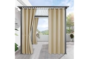 Hciszl Tende da Sole per Esterno, Tende Gazebo Oscuranti Impermeabili con Anelli, Giardino Terrazza Protezione UV Termiche Isolanti Opache Tenda, 1 Pezzo/L254XA244cm