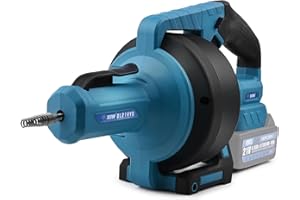 XIIW Rohrreinigungsmaschine Furet Déboucheur de Canalisations Sans Fil 610 tr/min, Compatible avec batterie Makita 18 V, Arbre Flexible de 9mm 7,6m Tarière de Vidange Adapté au Diamètre du Tuyau de 16-85mm