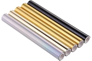 BRIARTW Glimmer Hot Foil - 5 Pack Multi Color 19Cmx5 Meters Fiver Rollers Hot Stamping Foil for Scrapbooking Paper Crafts