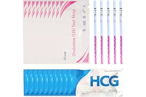 EIH1 25 Pièces Test Ovulation, 10 Bandelettes de Test de Grossesse,surveillance fiable du cycle et de la période fertile, bâtonnets de prédiction de fertilité sensibles (25 LH + 10 HCG)
