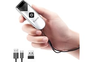 Eyoyo Mini Lecteur de Code Barres Bluetooth Barcode Scanner Portable avec câble USB/Bluetooth / 2,4 G Connexion sans Fil pour iPad, iPhone, Android, tablettes PC Noir