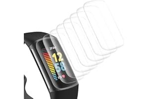 Tuocal 8 Pack Screen Protector Compatible with Fitbit Charge 6 Screen Protector Fitbit Charge 5 Screen Protector Soft TPU Full Coverage Support Fingerprint Sensor Anti Bubble Flexible Protective