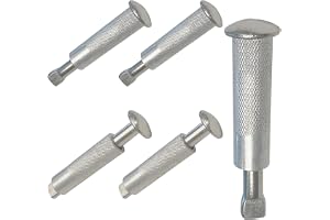 Förankringsskruvar 5-pack Ankarskruvar för Presenningar 16 x 65 mm Ankarbultar för Poolskydd Poolpinnar Bultankare 100% Rostfritt Stål (stål-aluminium) Rostskyddad Infällbar