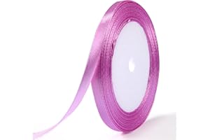 IHASPOKO Ruban Satin, 6mm x 22m Ruban Tissu pour Bricolage Art & Artisanat, Emballage Cadeau, Ballons, Nœuds, Décoration de Mariage (Polyester, Violet)