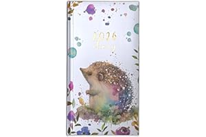 Orbitron 2026 Diary Slim Size Week to View Diaries Full Year Journal Calendar Planner (Hedgehog)