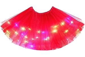 Aohhy 2-8 Years Baby Girls Light Up LED Tutu Skirt Fairy Tutu Kid Fancy Party Costume Ballet Layered Dress