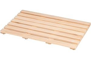 BEST BUDDY Natural Wood Duck Board Rectangular Bath Mat Bathroom Shower Wet room