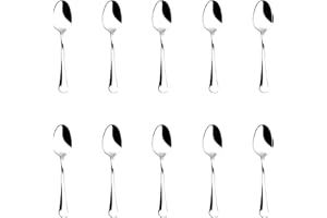 zanetti Set 12 Cucchiaini da Moka in acciaio inox 18/C, Modello Boston, acciaio lucido e resistente, confezione da 12 pezzi, made in Italy, 590610