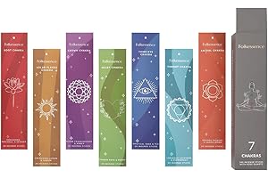 Folkulture Incense Stick for Home | Set of 7 Organic Insenses (140) Insence-sticks for Relaxation with 60 Minute Burn Time | Frankincense, Sage & Tea, Lavender & Peppermint | Non-Toxic Inscents-sticks