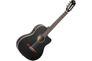 Ortega Guitars Konzert Gitarre Elektro-Akustisch – 4/4, Slim Neck – Family Series – Inklusive Gig Bag – Fichte, Mahagoni, Schwarz (RCE125SN-SBK)
