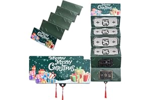 ‎JOHNBOLIN 2 Stück Weihnachts-Geld- oder Geschenkkartenhalter 2026 Upgrade, mit 10 Fächern, CHristmas Cash Gifts Überraschung, Überraschung Christmas Cash Gift Envelope,Kartenhalter für Alle Jubiläen (Grün2)