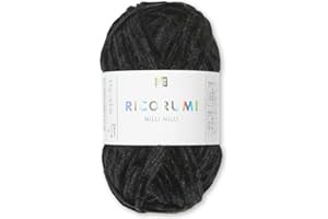 Frida's Wollhaus Rico Design Amigurumi - Gomitolo di ciniglia Ricogurumi Nilli Nilli Nilli Amigurumi morbida e vellutata per lavorare a maglia, 30 colori (027, nero)
