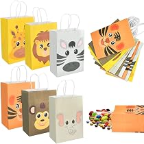 Yhjxly Dschungel Safari Party Mitgebsel Set | 36 Teile Mit Armband, Schlüsselanhänger & Tüten | Für Kindergeburtstage