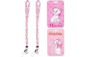 UZSXHJ Cuello Cordón Cuerda, 2 PCS Animati Lanyard con Porta Badge, Cat Lanyard animazione trasparente porta badge, Cat Imposta Cordino Portacarte, per Scuola, Ufficio, Bus Card