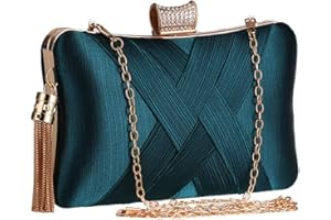 BAIGIO Carteras de Mano y Clutches con Fleco Borlas Bolso de Noche Vintage Retro para Seda Estilo Elegante para Mujer Boda Partido Fiesta Baile Ceremonia Fiesta de Coctel