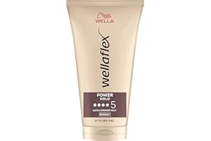 Wellaflex Power Hold Haargel für Frauen | Bis zu 24 Std. anhaltender ultra starker Halt | Sanft zur Kopfhaut, dermatologisch getestet | Vegane Formel | Frei von Silikonen | Haltegrad 5 | 150ml