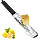 Diboniur Manual Steel Cheese Grater with Case | Fine Grated for Parmesan, Lemon, Garlic and Ginger, Dishwasher Safe, with Pro