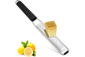 Diboniur Grattugia Limone Scorza, Grattugia Manuale per Formaggio Parmigiano Agrumi Zenzero Cioccolato Frutta Secca, Acciaio Inossidabile, con Coperchio Protettivo e Spazzola per la Pulizia
