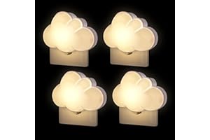 ‎WETRY Wetry Nachtlicht Baby Steckdosen Nachtlampe Steckdosenlicht Automatisch 4 Stück Stilllicht LED Wolken Deko Kinderzimmer Jungen Mädchen