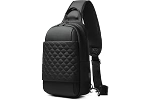 GYakeog Zaino Monospalla Impermeabile Borsello Tracolla con USB Marsupio per Uomo e Donna per Scuola Outdoor Ciclismo Viaggio Hiking Multitasche-Nero