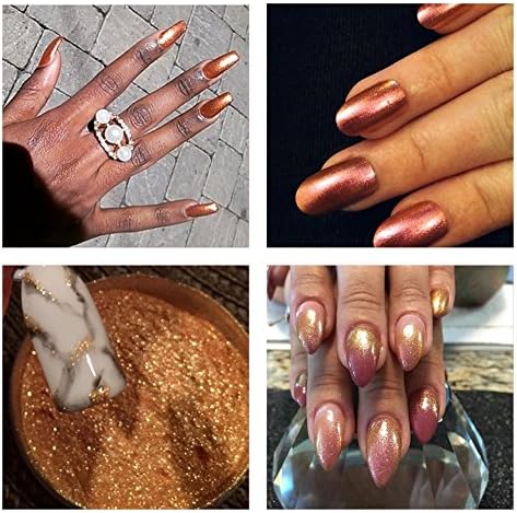Mermaid Sheer Rub Copper Bronze Effect Dust Powder Nail Art Manicure Pedicure 5ml pot