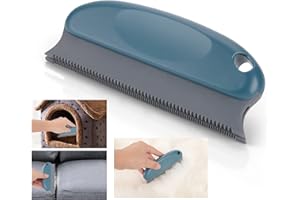 Molain Szczotka do usuwania sierści zwierząt, dywanów, ubrań, mebli, sof, samochodów, grzebień do kłaczków, gumowa szczotka dla psów i kotów (ciemnoniebieska)