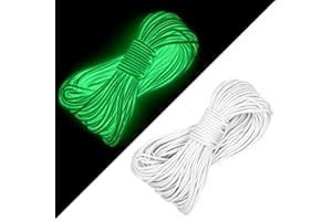 BNGXR Lumineuse Paracorde 550,Luminescentes Paracorde Blanc capacité de Charge jusqu'à 250 kg (550 LB),Paracorde 4mm x 31m, pour Parachute Camping Auvent Phosphorescente Paracorde