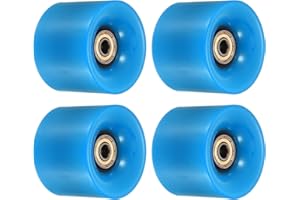 PATIKIL 60mm Longboard Ruedas con Rodamientos ABEC-11, 4 Paquetes Calle Ruedas para Patinetas Crucero Rueda Repuesto 80A, Dorado Azul