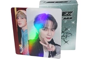 YUTO Ateez Lot de 50 cartes photo laser Ateez Kpop ateez LOMO - Album brillant pour enfants - Cadeau pour fans et filles
