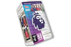 Topps Premier League 2026 - Debut Edition - Hall of Fame Super Tin #1. Contains 50 cards plus 3 Hall of Fame LE cards.