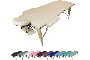 Vivezen - Table de Massage Pliante 2 Zones en Bois avec Panneau Reiki + Accessoires et Housse de Transport - Plusieurs Coloris