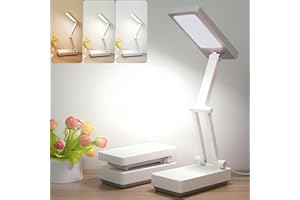 Songlypian Lampada da Scrivania Pieghevole, 3 Livelli Luminosità Regolabile, 3000mAh Lampada da Comodino Senza Fili, Ricaricabile USB/Batteria Ideale per Bambini, Camera da Letto, Lettura e Studio