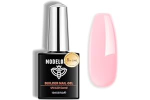 Modelones Rosa Gel Ricostruzione Unghie Professionale unghio 8 In 1, Builder Gel Unghie 15ml, per Estensione, Restauro, Acrigel, Smalto Semipermanente Primer, Nail Art