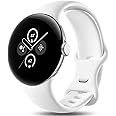 Easuny Straps Compatible with Google Pixel Watch 2 Strap/Google Pixel Watch Strap, Adjustable Soft Silicone Sport Strap for Google Pixel Watch 2022/Pixel Watch 2 2023 for Women Men, Small White