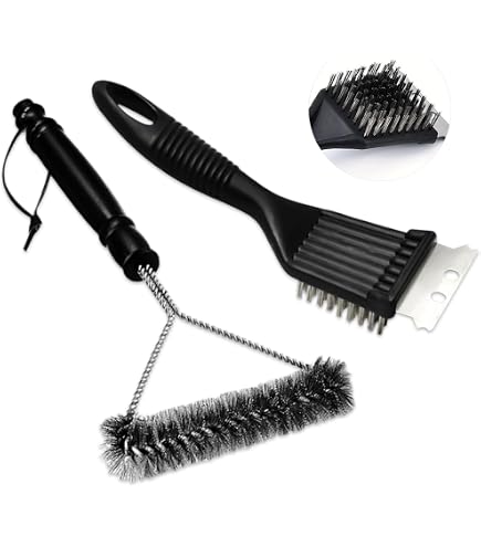 Trade Shop - Spazzola Con Raschietto Per Griglie Barbecue Con Manico I Plastica 20 Cm Trade Shop - Spazzola Con Raschietto Per Griglie Barbecue Con Manico I Plastica 20 Cm
