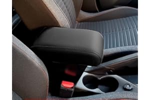 DRIVE DESIGN Bracciolo compatibile con Peugeot 2008 nuovo, dal 2020 Bracciolo NONTAGGIO PUNTI ORIGINALI con portaoggetti REGOLABILE in lunghezza in eco pelle nero - no viti e no staffe