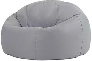 Bean Bag Bazaar Kingston Gaming Beanbag, Grey, Water Resistant Fabric, Large Bean Bag for Indoor and Outdoor Use with Filling Included, Floor Chair, Gaming, Bedroom, Living Room, Garden