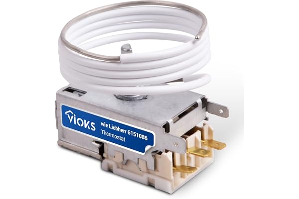 VIOKS Thermostat pour réfrigérateur avec paramétrage de température telles que AT : Ranco K59-L1287 - Partie alternative compatible avec le réfrigérateur Liebherr 6151086