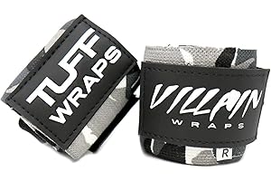 TuffWraps Villain Sidekick Wrist Wraps - No Thumb Loop Lifting Straps - Wrist Straps For Men & Women. Gym, Crossfit, Power Lifting, Body Building, Weightlifting, Deadlift