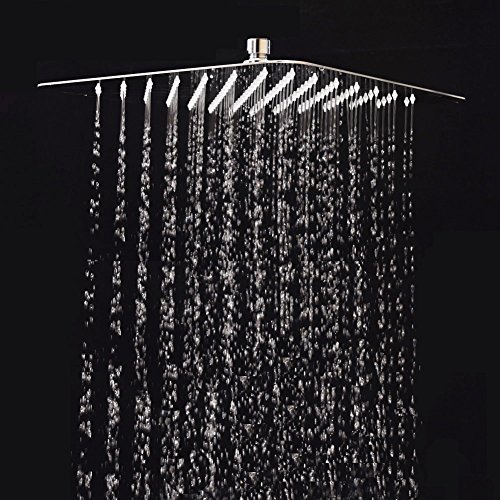 XXL Regendusche Duschkopf Edelstahl Regenbrause Anti-Kalk-Düsen Duschkopf Wasserfall Quadratisch Regenduschkopf 30 cm