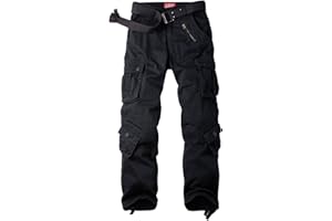 MUST WAY Women's Casual Trousers Camouflage Multi Pockets Cargo Trousers with 8 Pockets