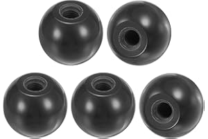 M METERXITY 5-Pezzi Pomelli a Sfera Filettati, M10 Filettatura Femmina 35mm Dia. Pomello a Sfera in Termoindurente per Tornio/Macchina/Tosaerba, Maniglia a Leva Fenolica Rotonda [Nero]